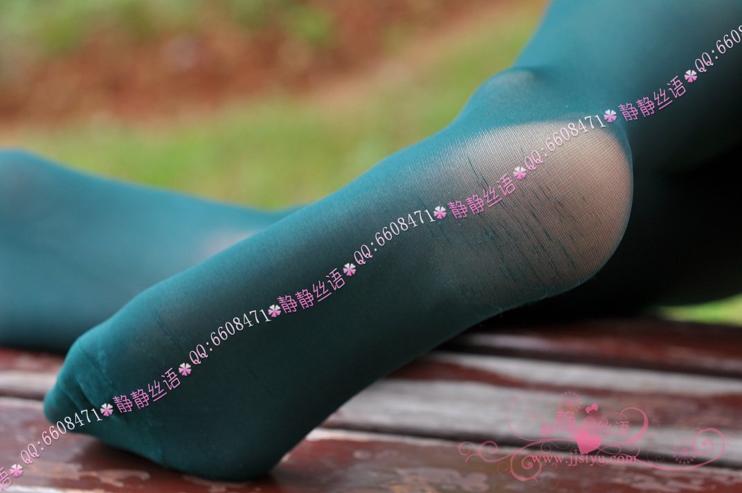 精彩系列脚尖加厚连裤袜（绿色） 静静丝语丝袜美女图片